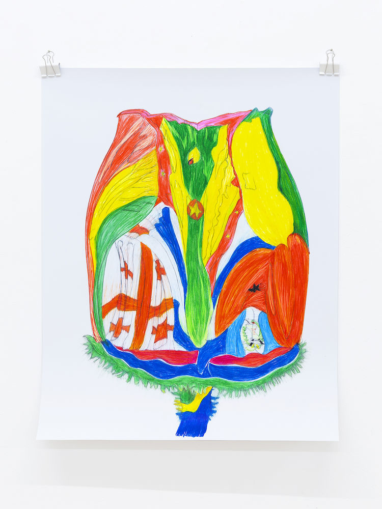 Flag 8 | Gabon with Gambia, Guinea-Bissau, Finland, Grenada and Georgia | Uli Aigner 2019 | 100 x 77 cm | Colored pencil on paper
