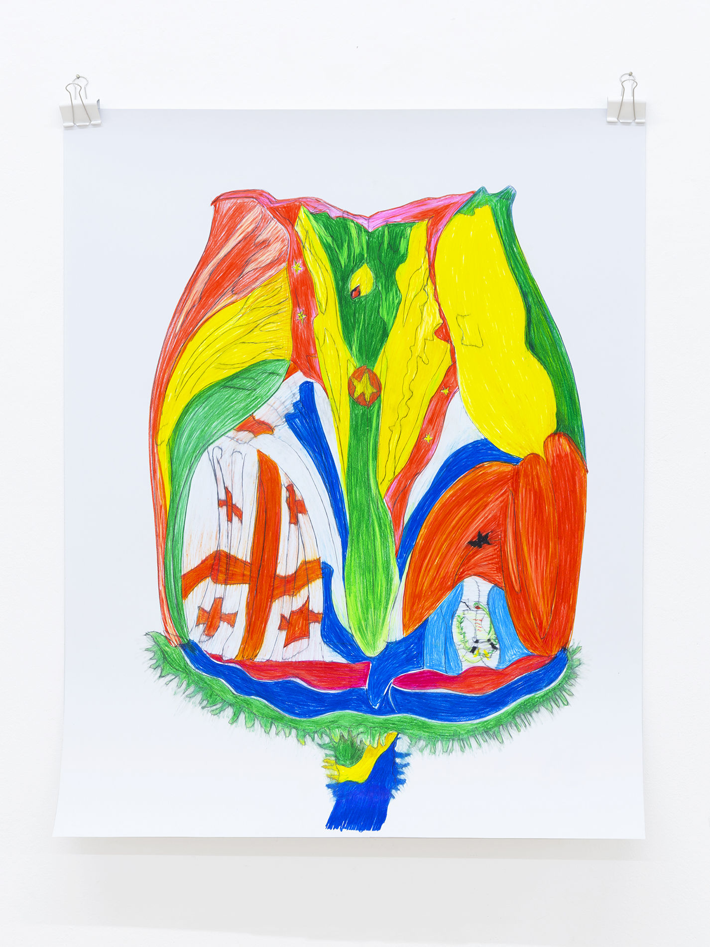 Flag 8 | Gabon with Gambia, Guinea-Bissau, Finland, Grenada and Georgia | Uli Aigner 2019 | 100 x 77 cm | Colored pencil on paper