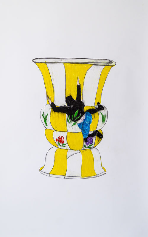 OPEN SHAPE 86 / Uli Aigner 2018 / 60 x 80 cm / colored crayon on paper