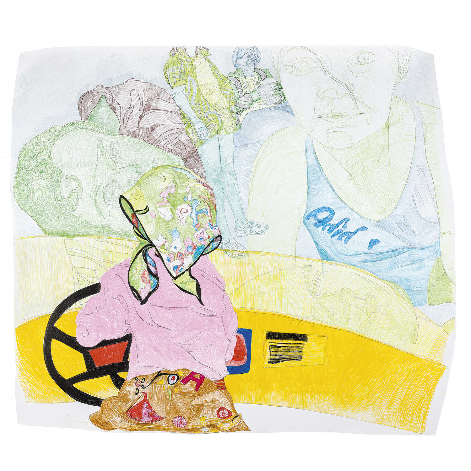 Z.K. / Uli Aigner 2013 / 181 x 203 cm / Buntstift auf Papier